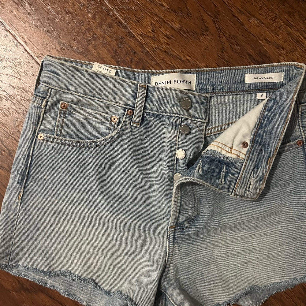 Denim Forum Faded Blue Jean Shorts